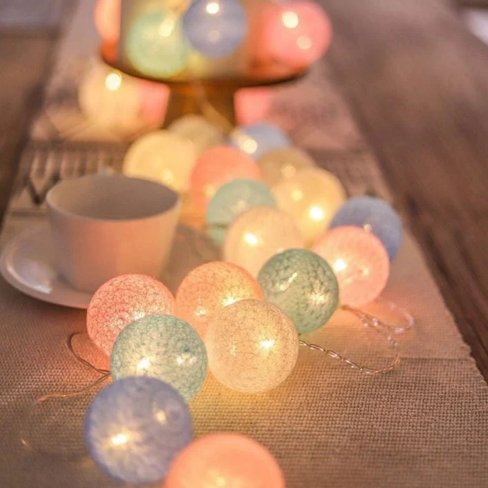 Gledelig Bomull Lys Ball Girlander - LumiBall | Luvikno