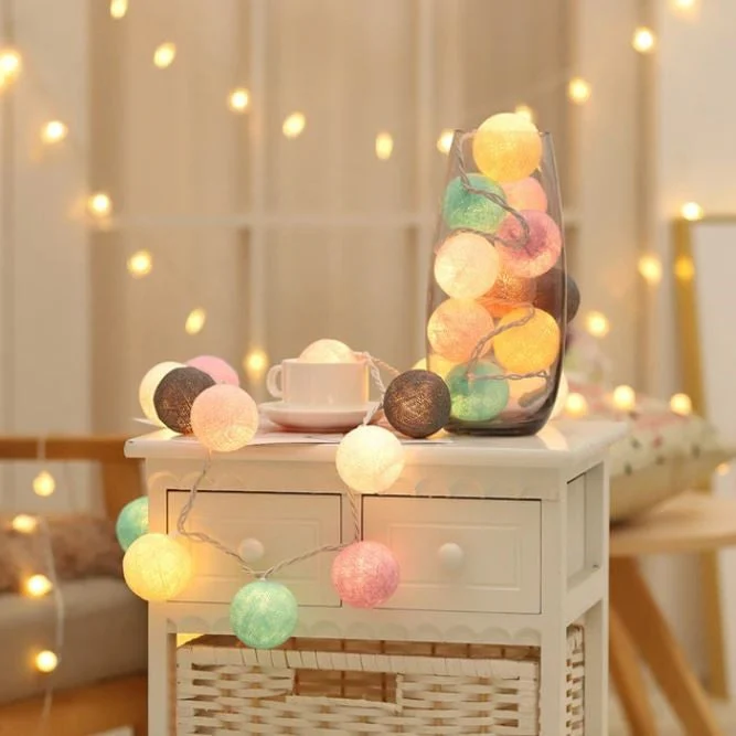 Gledelig Bomull Lys Ball Girlander - LumiBall | Luvikno