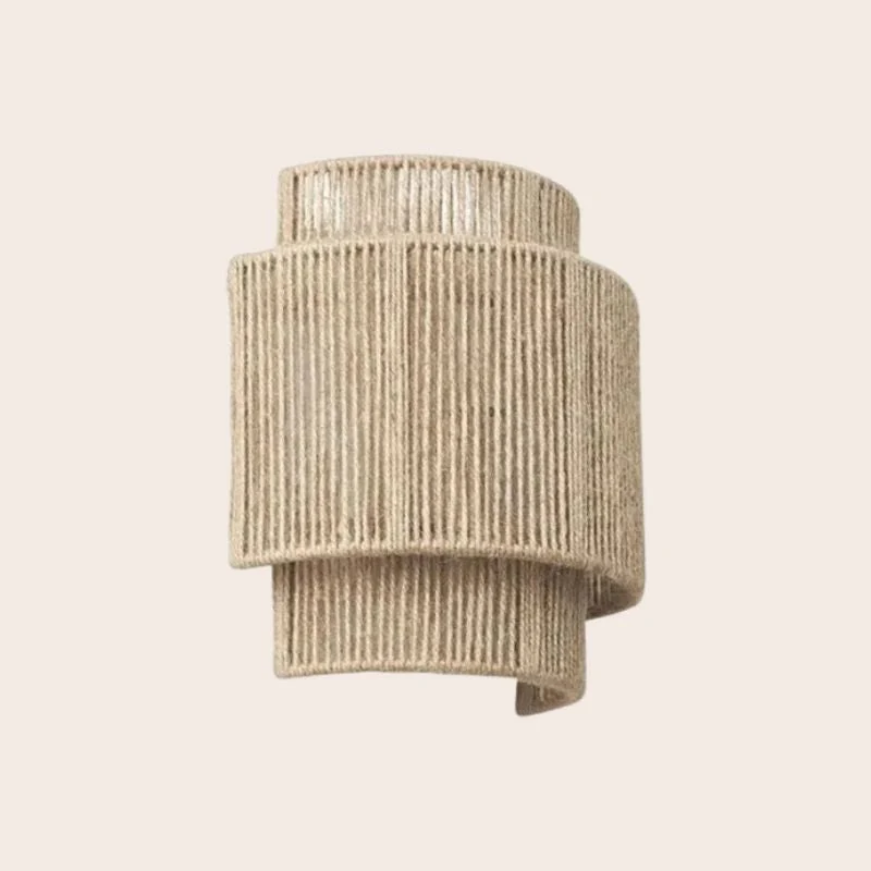 Moderne Rattan Vevd Vegglampe - WeaveGlow | Luvikno