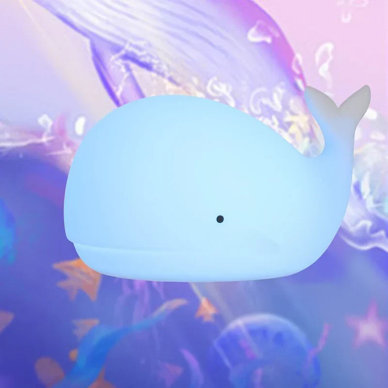 Søt hval nattlys med fargeforandring - GlowWhale | Luvikno