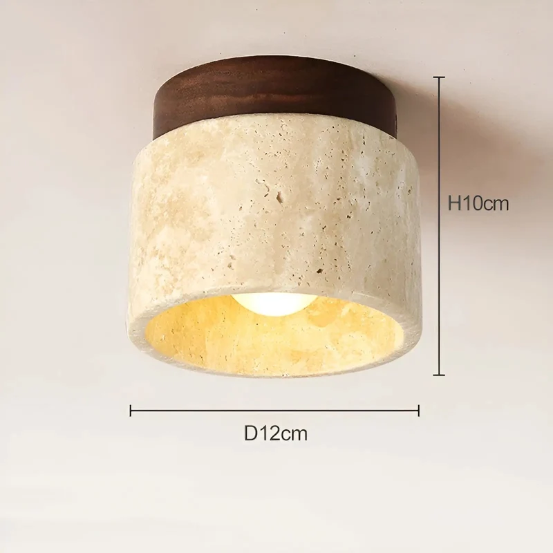 Rustikk Travertin Taklampe - TravaGlow | Luvikno
