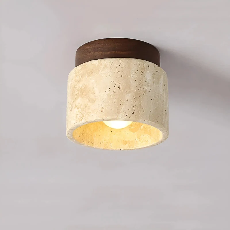 Rustikk Travertin Taklampe - TravaGlow | Luvikno