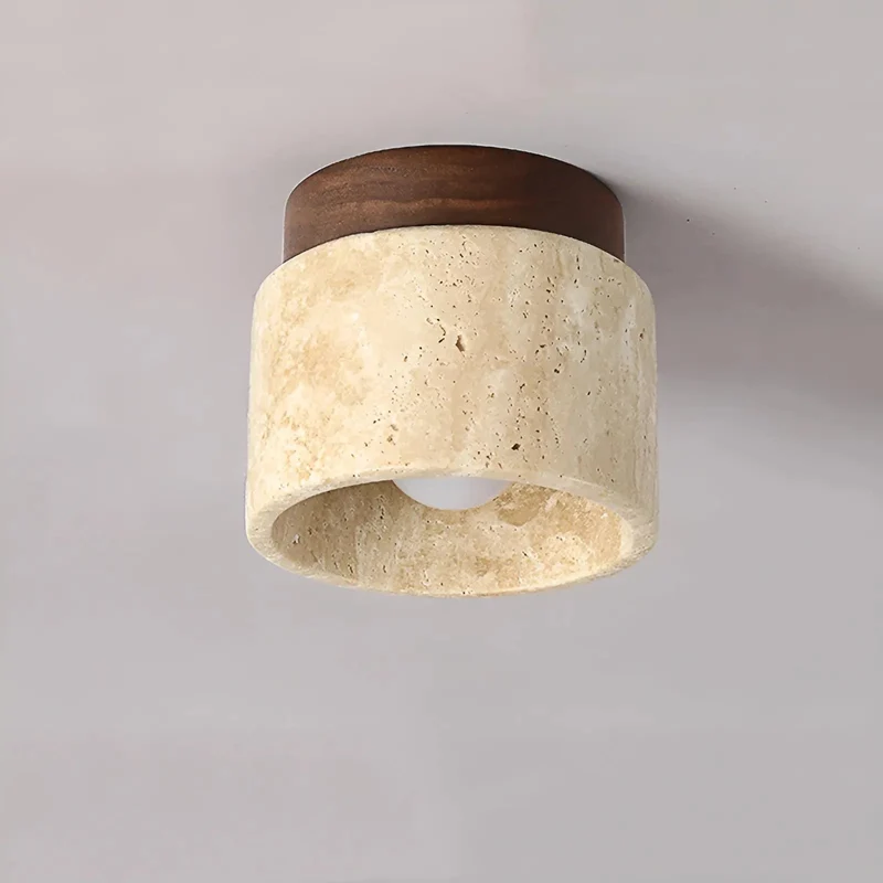 Rustikk Travertin Taklampe - TravaGlow | Luvikno