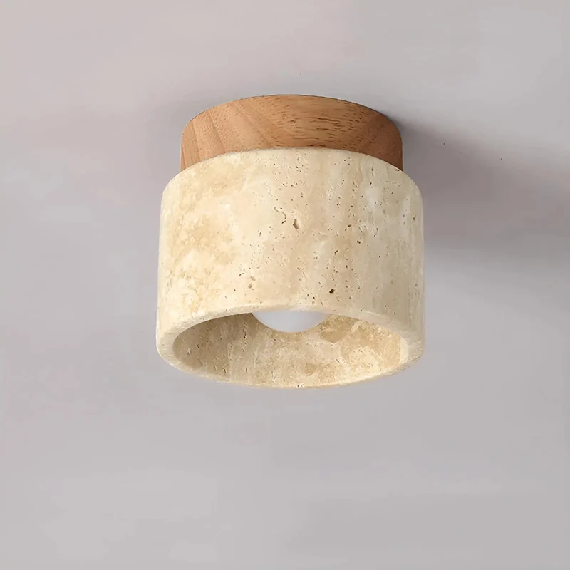 Rustikk Travertin Taklampe - TravaGlow | Luvikno