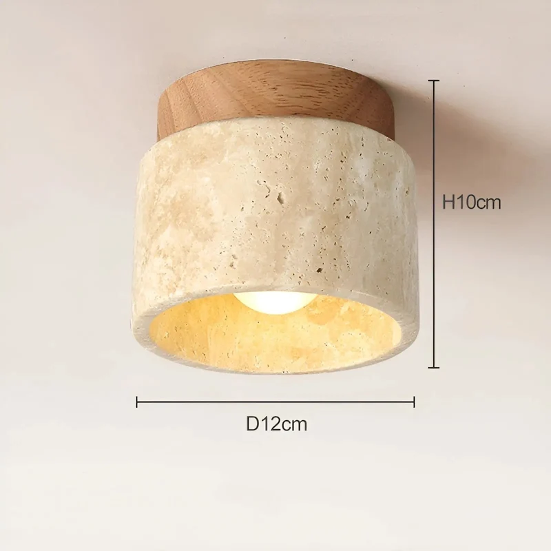 Rustikk Travertin Taklampe - TravaGlow | Luvikno