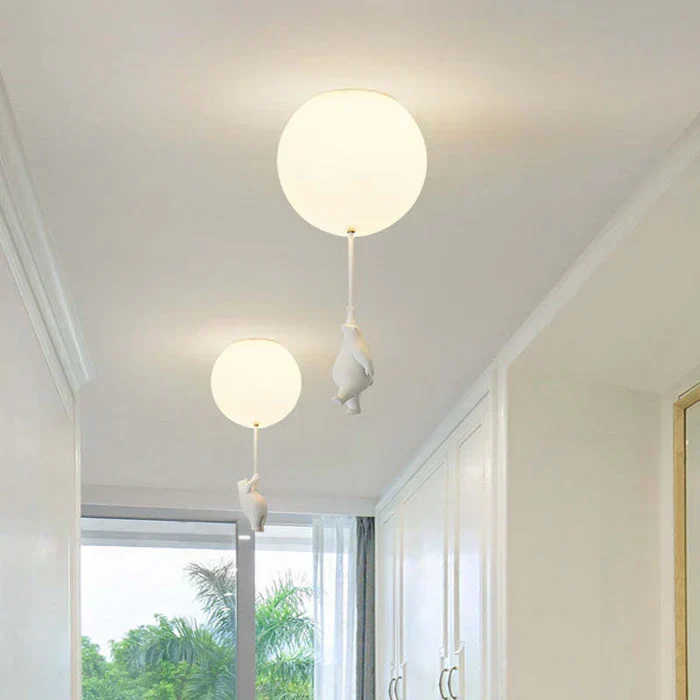 Barnelysest lampe med bjørn og ballong - CloudBear | Luvikno