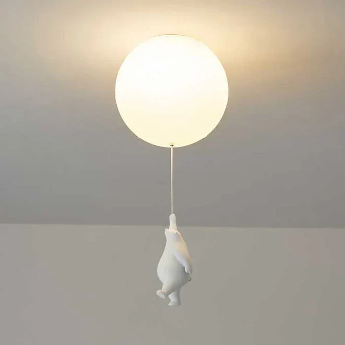 Barnelysest lampe med bjørn og ballong - CloudBear | Luvikno
