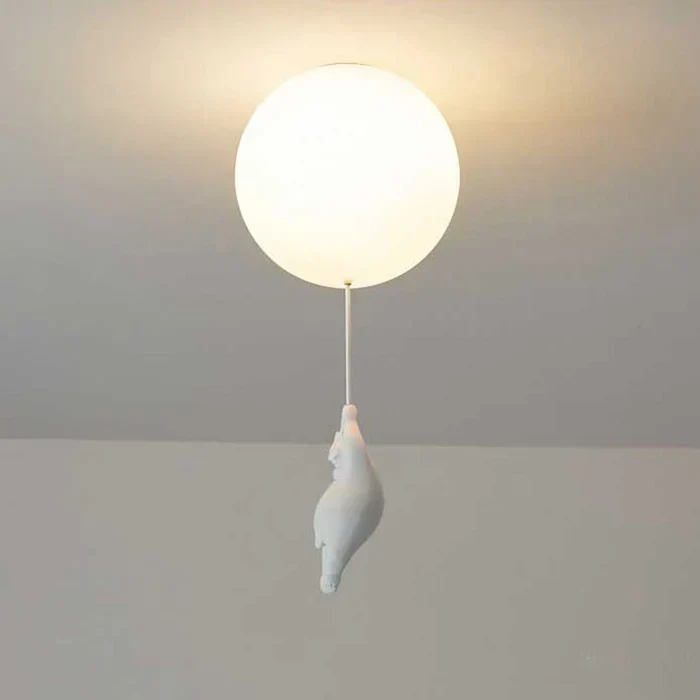 Barnelysest lampe med bjørn og ballong - CloudBear | Luvikno