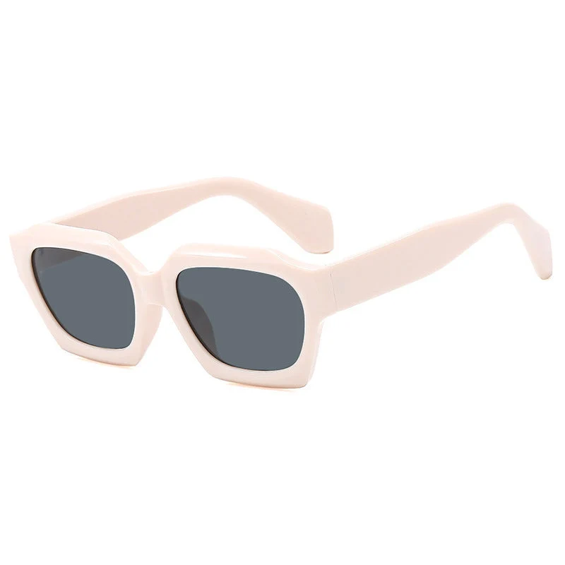 Dame trendy geometrisk solbrille med unikt design Luvikno