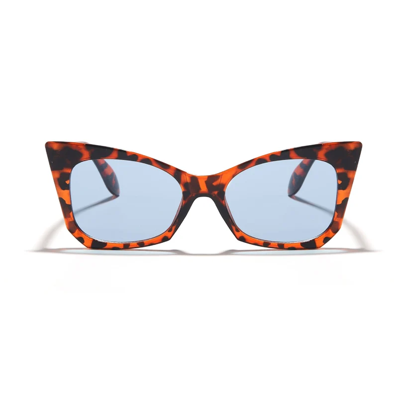 Dame solbrille i trendy katteøye-design med iøynefallende leopardmønster Luvikno