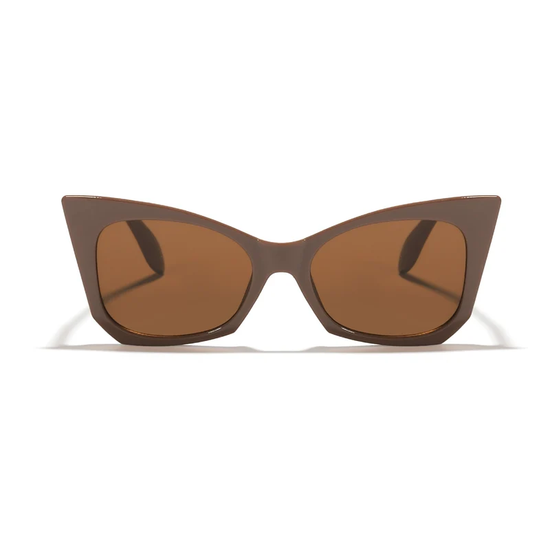 Dame solbrille i trendy katteøye-design med iøynefallende leopardmønster Luvikno