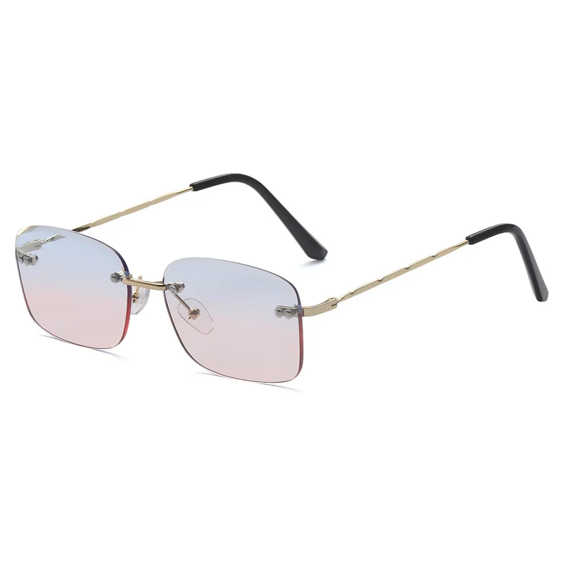Dame kvadratisk solbrille med polariserte linser og elegant metallramme Luvikno