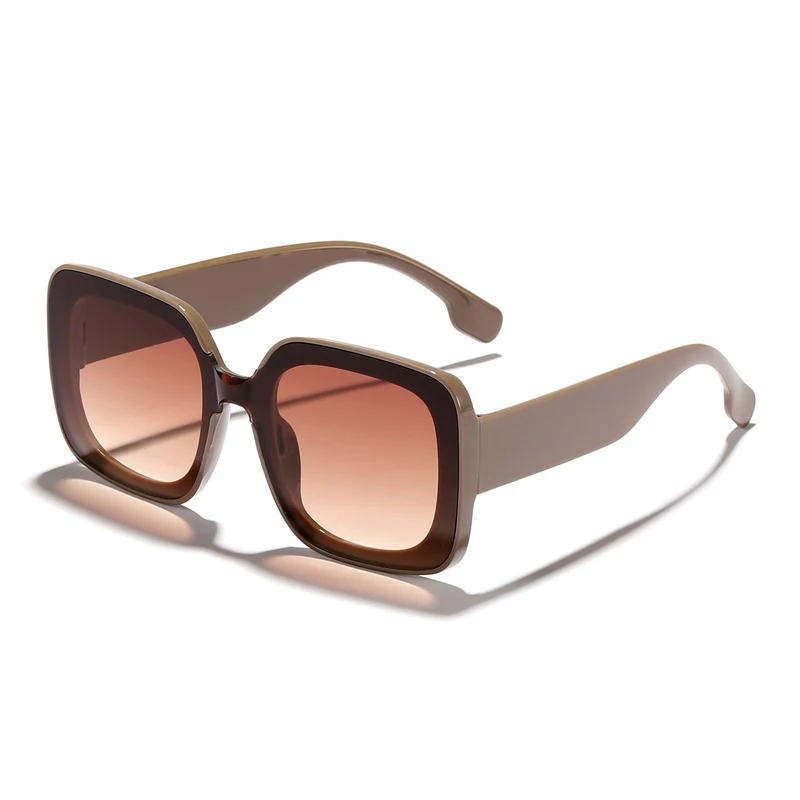 Dame firkantet solbrille med innovativt transparent rammedesign Luvikno