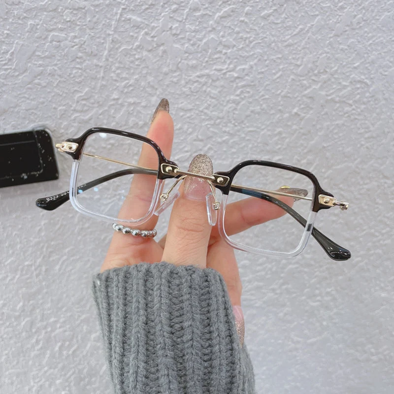 Dame kvadratisk motesolbrille med stilig metallramme Luvikno