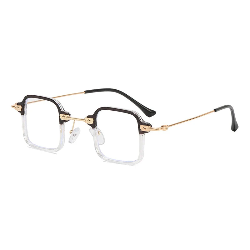 Dame kvadratisk motesolbrille med stilig metallramme Luvikno
