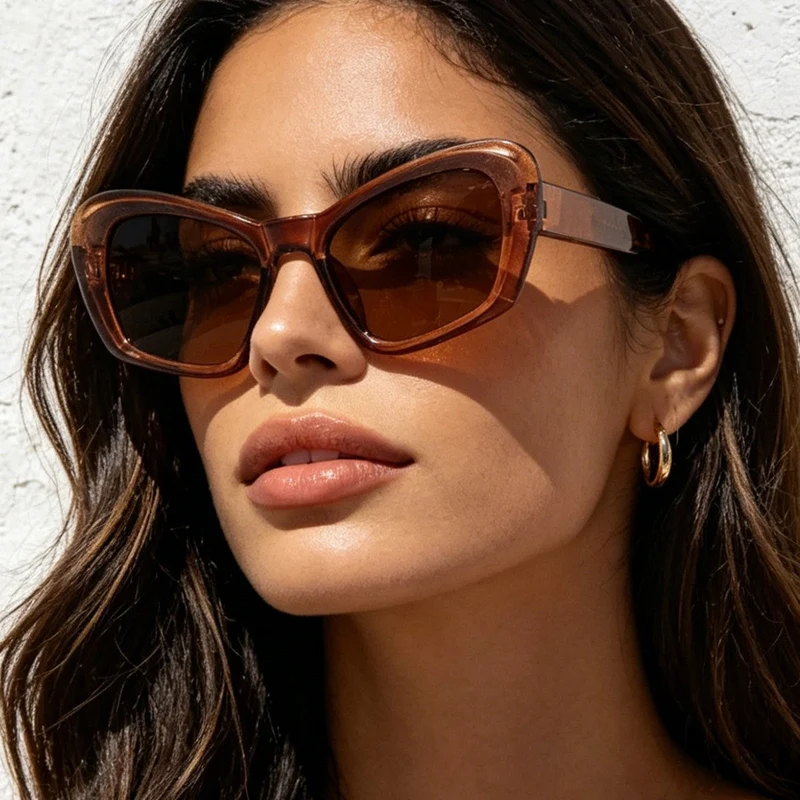 Dame designer solbrille i den gjenkjennelige retro-stilen Luvikno
