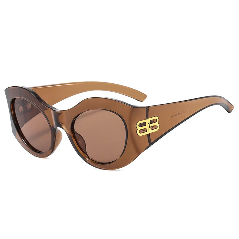 Dame Designer Cat-Eye solbrille med elegant profil og UV-beskyttelse Luvikno