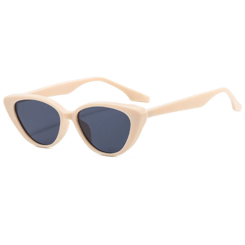 Dame Cat-Eye solbriller med moderne ekstrem ramme Luvikno