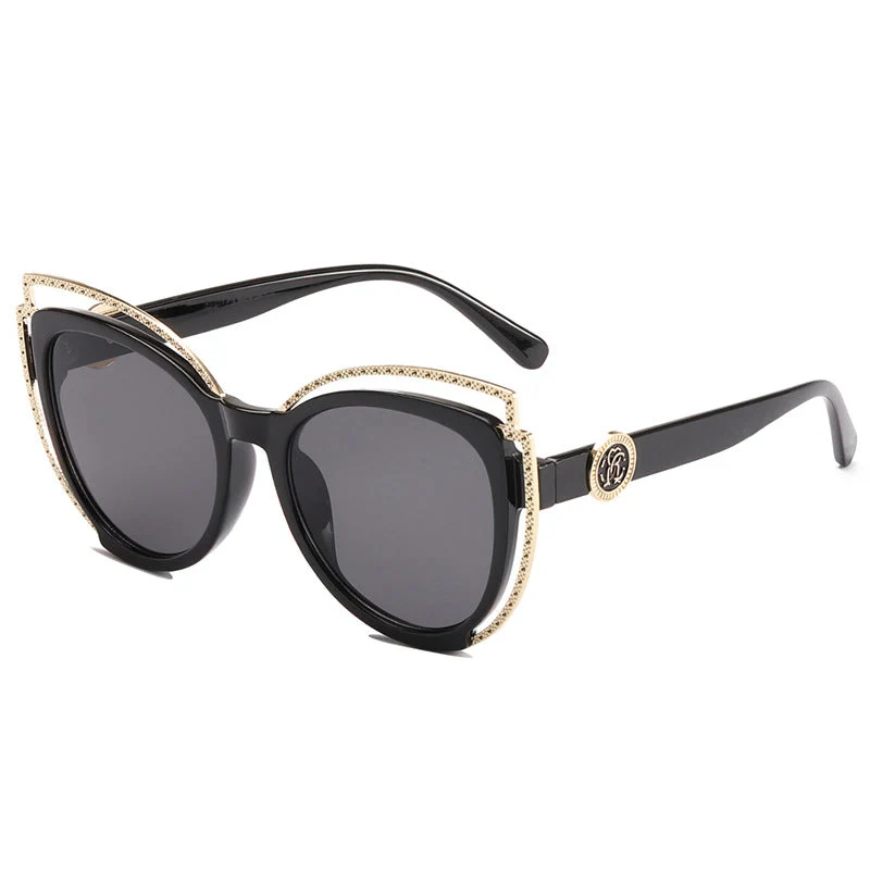 Dame Cat-Eye solbriller med glitrende detalj Luvikno