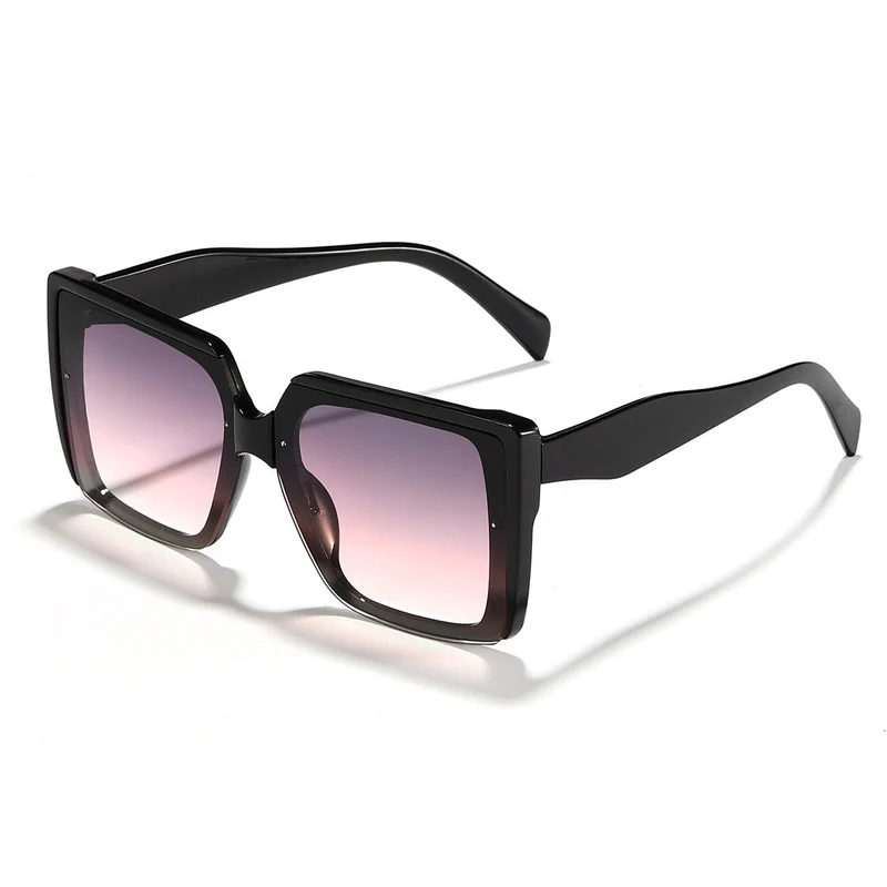 Dame oversized solbrille i trendy kvadratdesign Luvikno