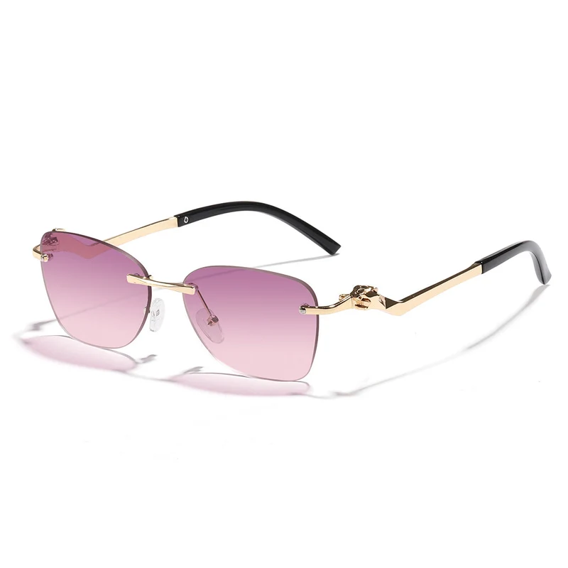 Dame moteriktig solbrille med stilige geometriske akenter Luvikno