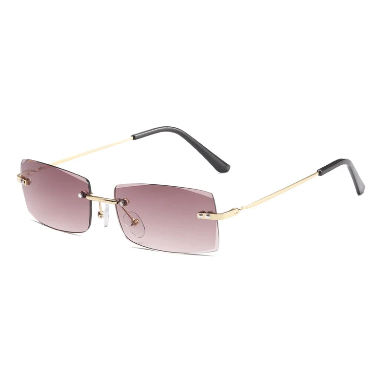 Dame moteriktig solbrille med elegant, filigranramme Luvikno