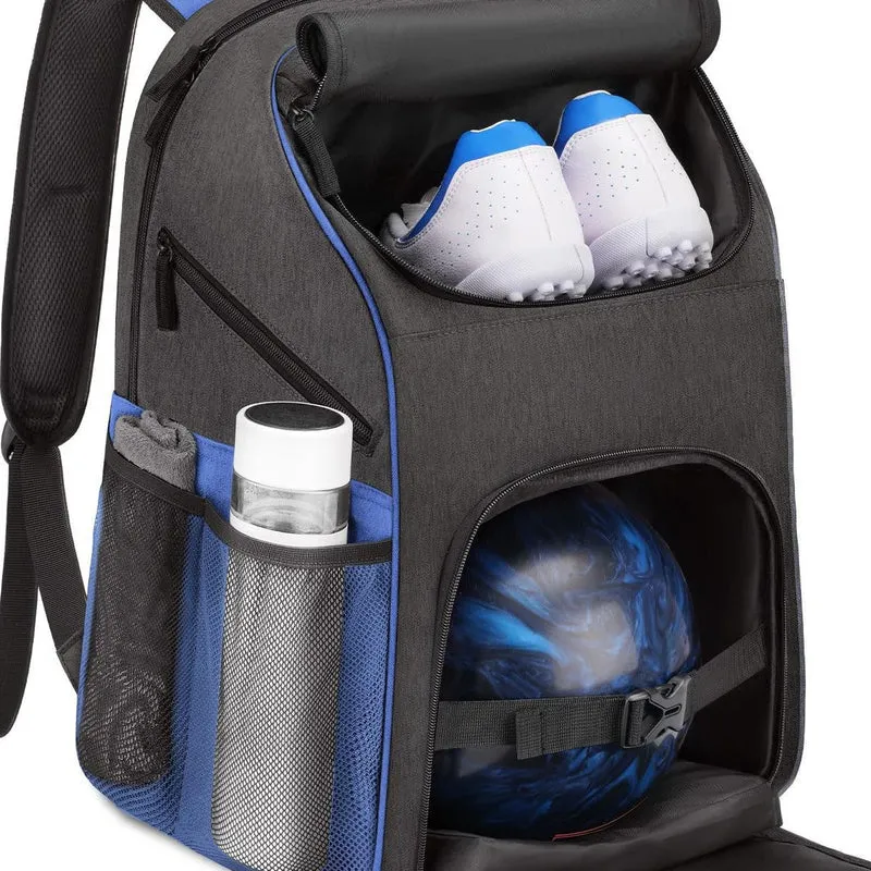 Unisex sporty ryggsekk med spesielle rom for sko og bowlingball Luvikno