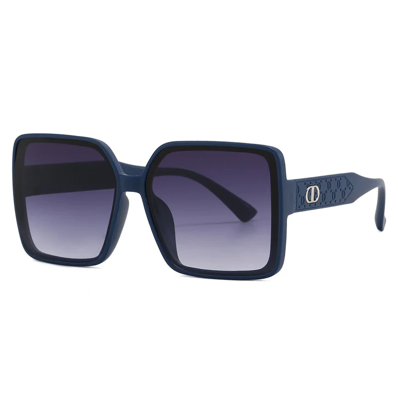 Damer moterik firkantet solbrille med gjennomsiktig design Luvikno