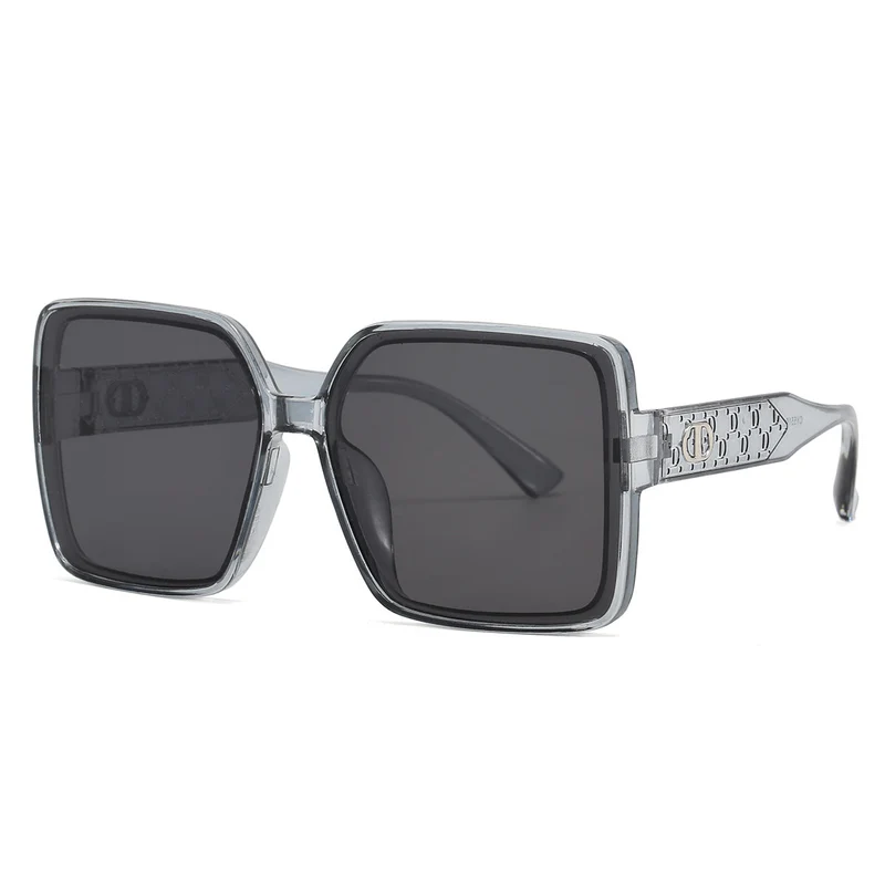 Damer moterik firkantet solbrille med gjennomsiktig design Luvikno