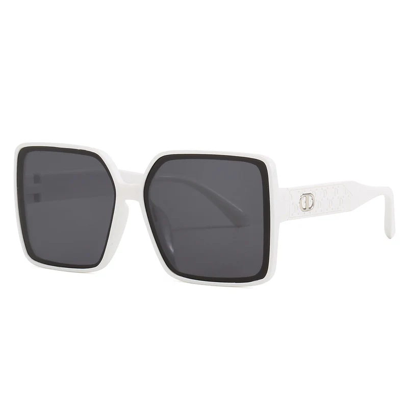 Damer moterik firkantet solbrille med gjennomsiktig design Luvikno