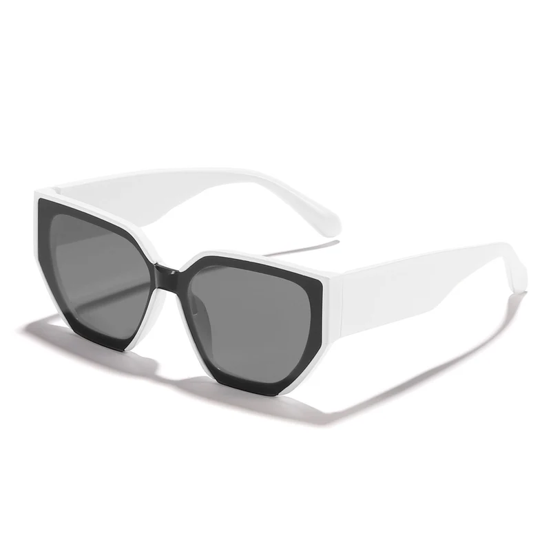 Dame trendy oversized solbriller med stilig hexagon-design Luvikno