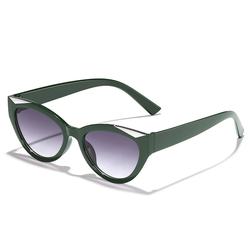 Dame moter Cat-Eye solbrille med glitrende detaljer Luvikno