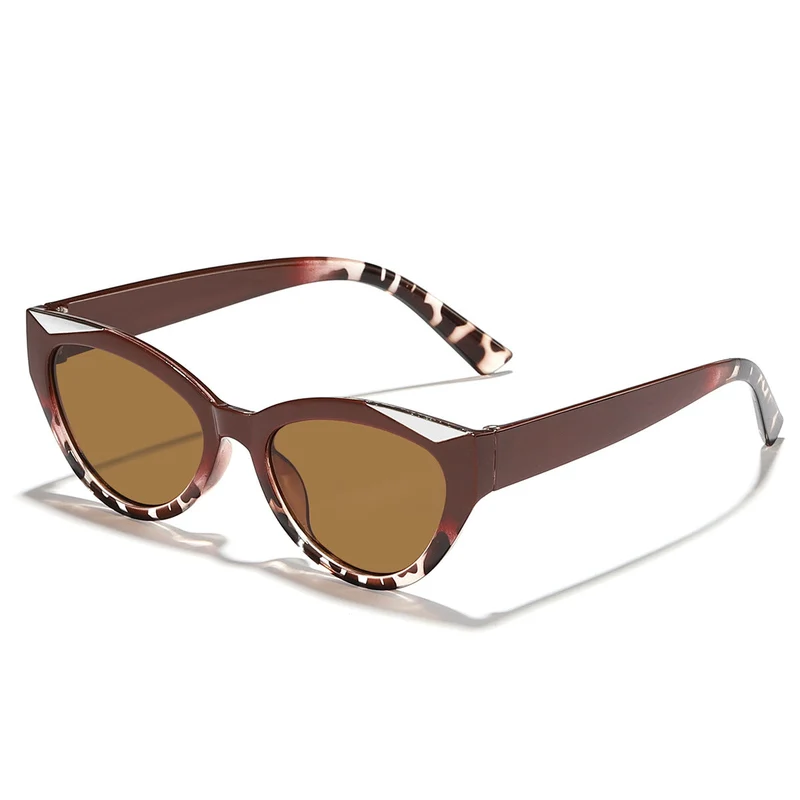 Dame moter Cat-Eye solbrille med glitrende detaljer Luvikno