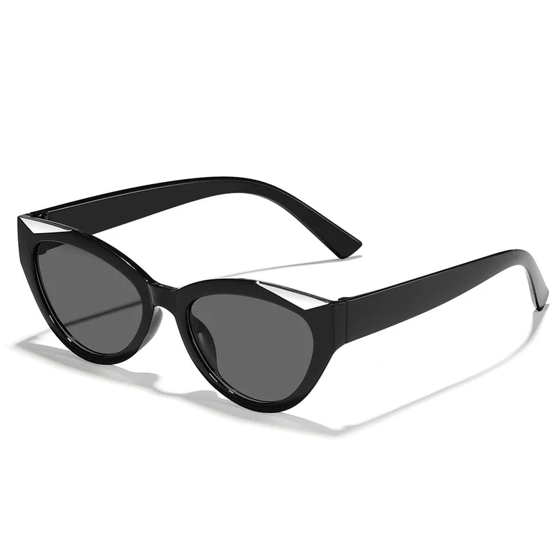 Dame moter Cat-Eye solbrille med glitrende detaljer Luvikno