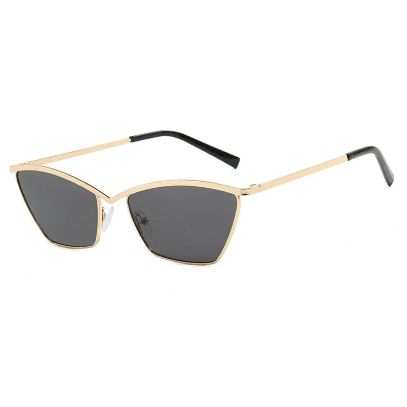 Dame mode Cat-Eye solbriller med elegant metallramme Luvikno
