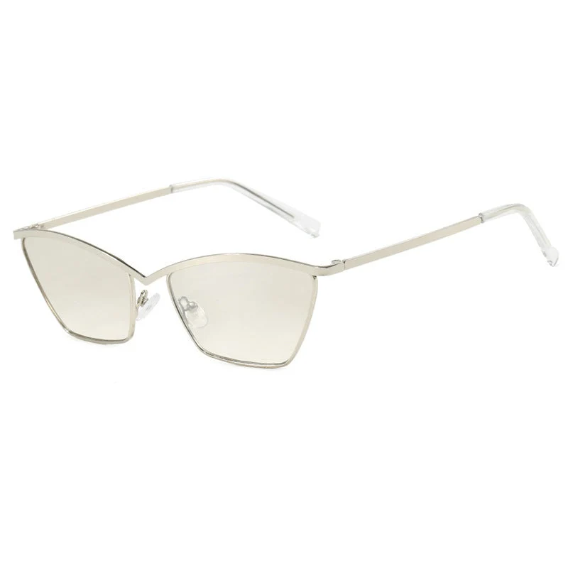 Dame mode Cat-Eye solbriller med elegant metallramme Luvikno