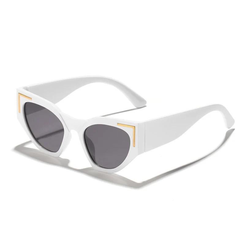 Dame kreativ Cat-Eye solbriller med transparent ramme og brune glass Luvikno