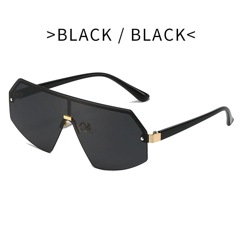 Dame futuristisk oversized solbrille med innovativ ramme Luvikno