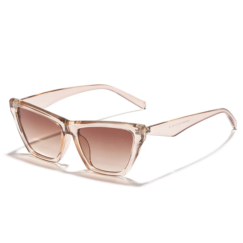 Dame designer solbrille med stilfull transparent ramme og UV-beskyttelse Luvikno