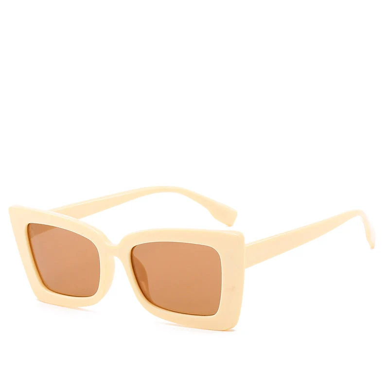 Dame Designer-solbrille med moderne geometrisk ramme Luvikno