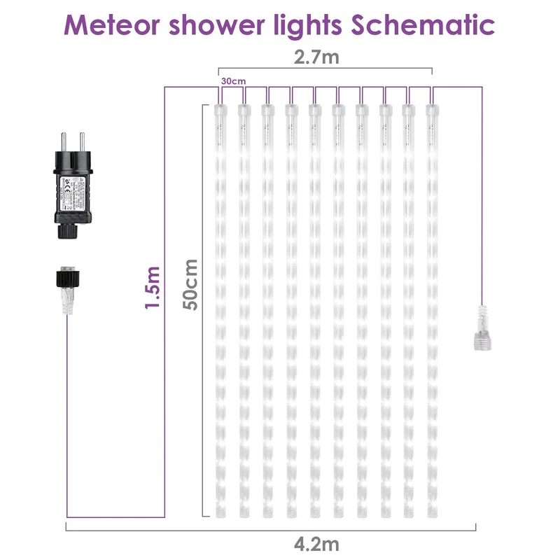 LED Meteor Shower String Light 360 LEDs IP44 | Luvikno