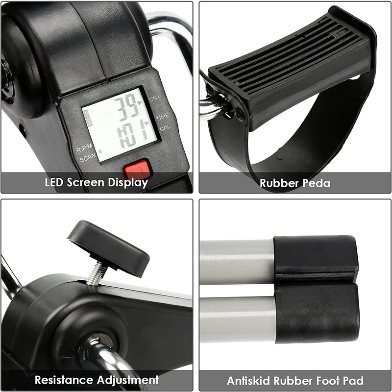 Mini-Home Trainer Fitness Bike Leg Trainer med LCD Display | Luvikno