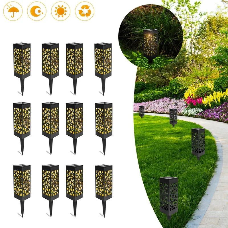 12X Solar Lights LED Sti Lys Hage Belysning | Luvikno