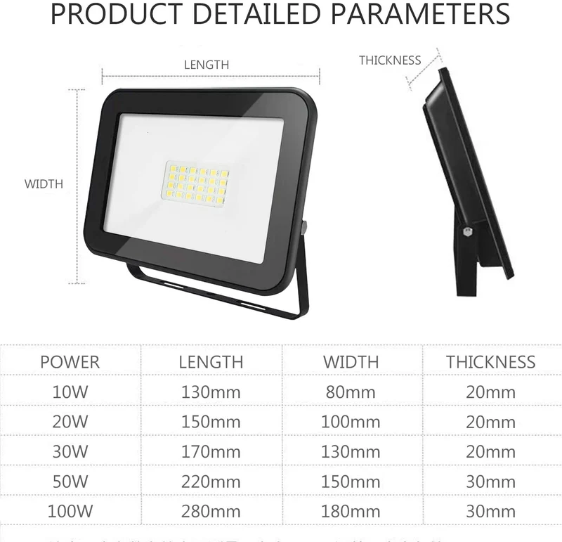 5X LED Flomlys Utendørs Spotlys | Luvikno