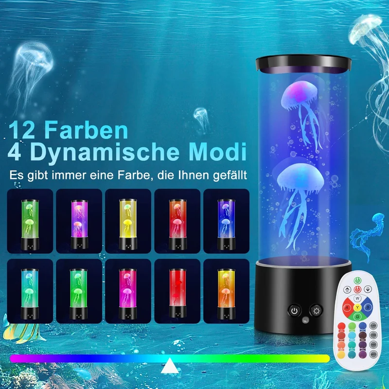Jellyfish Lampe RGB med Fjernkontroll | Luvikno