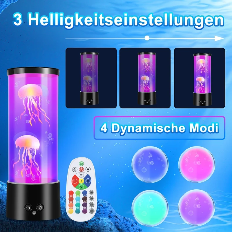 Jellyfish Lampe RGB med Fjernkontroll | Luvikno