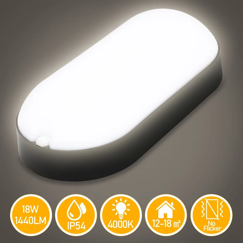 15W LED Fuktbestandig Lys IP54 2 Stykker | Luvikno