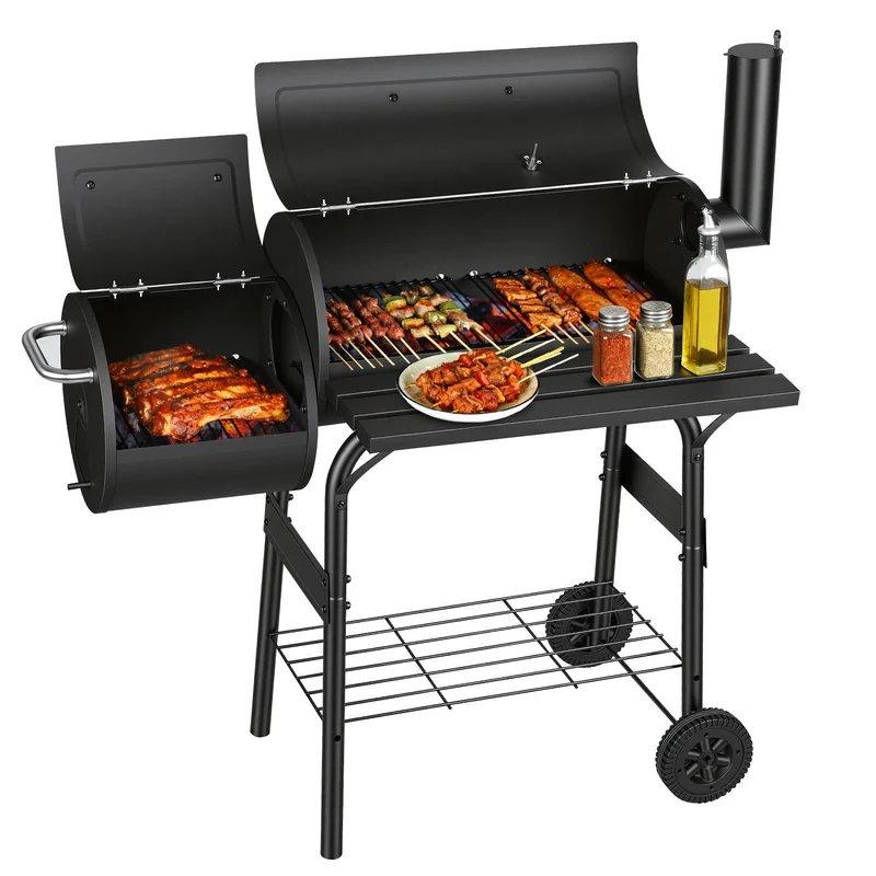Offset Smoker Kullgrill med Side Firebox BBQ | Luvikno