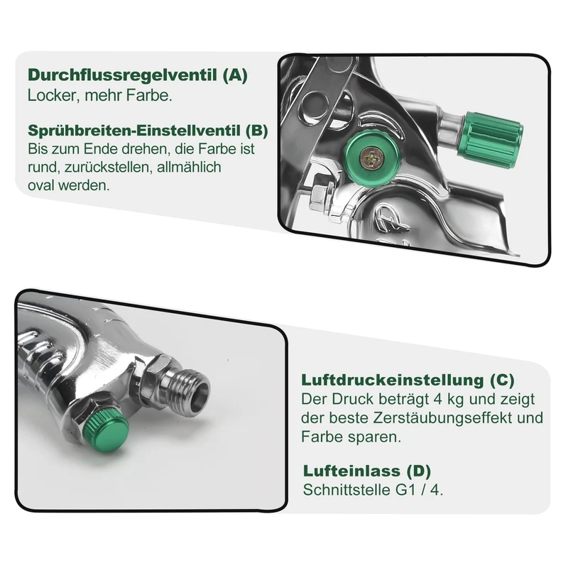 HVLP Spray Gun Spray Gun Set med rustfritt stål dyse | Luvikno