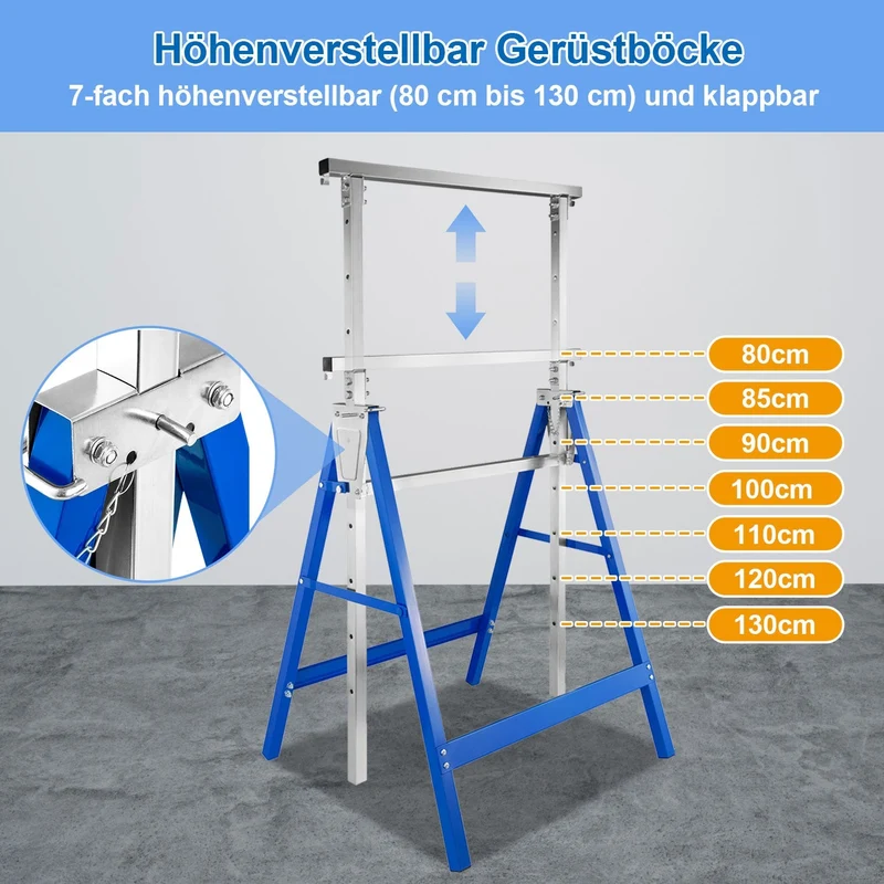 2x Stillstandere Folding Stands 7-fold høydejusterbare | Luvikno